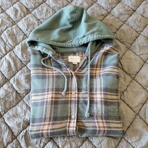 Green Flannel Hoodie